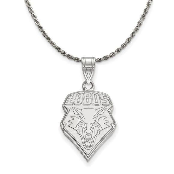 Sterling Silver U. of New Mexico Large Lobos Necklace - 22...